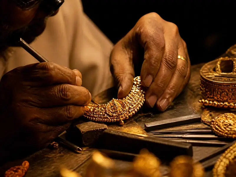 Master artisan at the Ambaa Gold bench